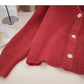 Vintage V-neck slim loose long sleeve knit top  5874