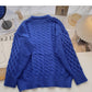 Korean design, loose and thin texture, versatile long sleeved sweater  6147