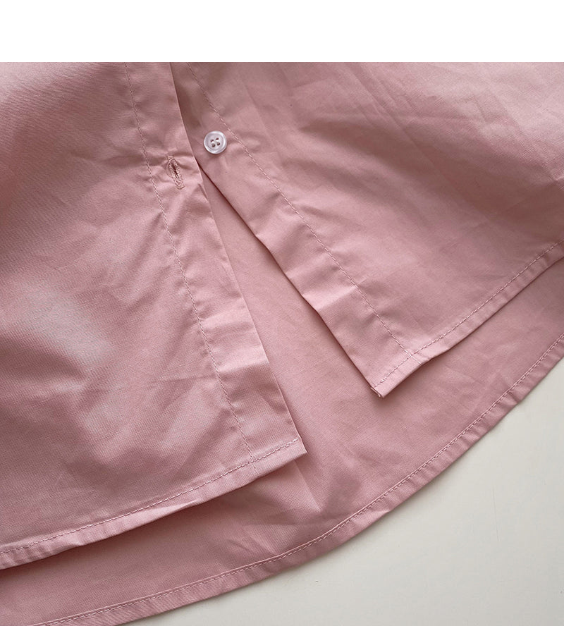Langärmliges, einfarbiges Hemd mit lockerer Basic-Strickjacke 6423