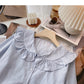 Lace Baby collar shirt age reducing versatile long sleeve top  6427