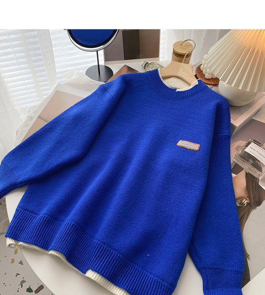 Haut coréen à manches longues et ample avec coutures irrégulières 6207