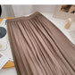Niche design Vintage high waist A-line skirt with mesh  5787
