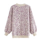 Loose Pullover lazy long sleeve leopard jacquard sweater  7464