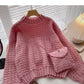 Korean version lazy wind sweet solid color loose Pullover Sweater  5943