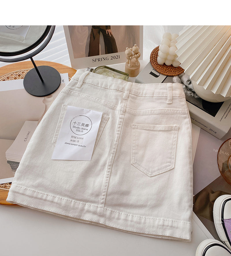 Korean slim design hollow out A-shaped skirt  5648