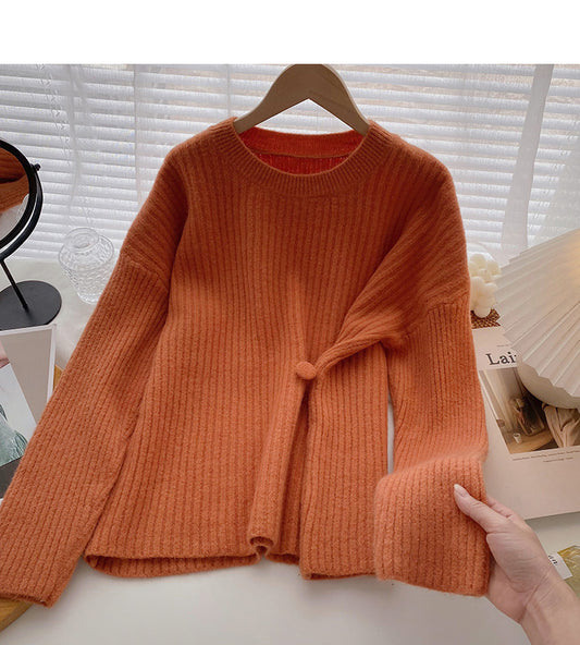 Haut ample à un bouton de style étranger de conception de minorité coréenne 5935