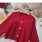 Vintage bright silk V-Neck Sweater Coat  6081