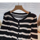 Long Sleeve Striped short slim casual knit top  6512