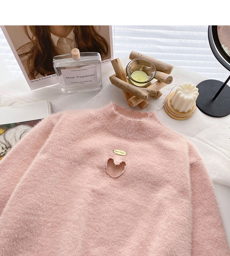 Imitation mink sweater personality hollowed out  6099