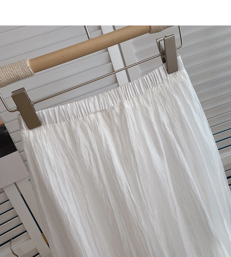 Versatile slim draped high waist A-line skirt  5806