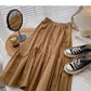Versatile fashion solid high waist A-shaped medium length skirt  5814