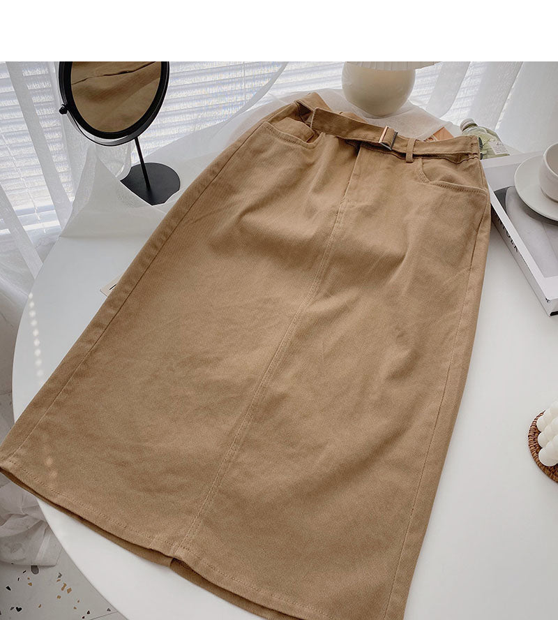 Korean minority design split one-step skirt, fashionable and thin skirt  5708
