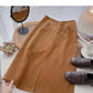 Korean fashion retro split A-shaped high waist skirt  5799
