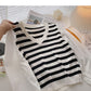 Korean minority design knitted stitched long sleeve top  6303