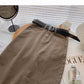 Fashion side split A-shaped high waist thin skirt  5731