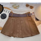 Versatile little high waist A-line umbrella skirt with belt  5607