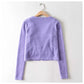 Aging sweet simple button solid color sweater cardigan  7210
