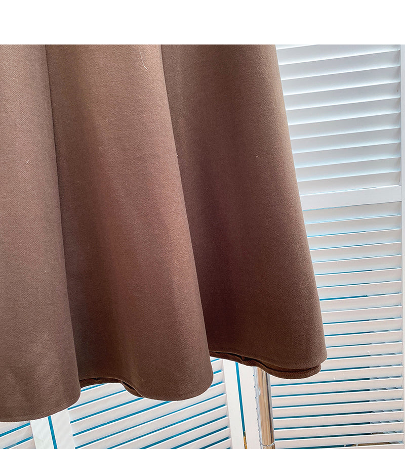 Temperament solid color versatile high waist skirt  5831