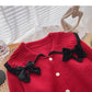Bow lapel vintage sweater cardigan  6193