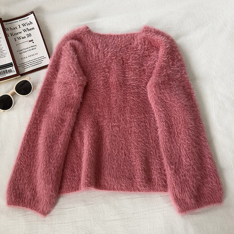 Soft wind solid loose Pullover Top  5834