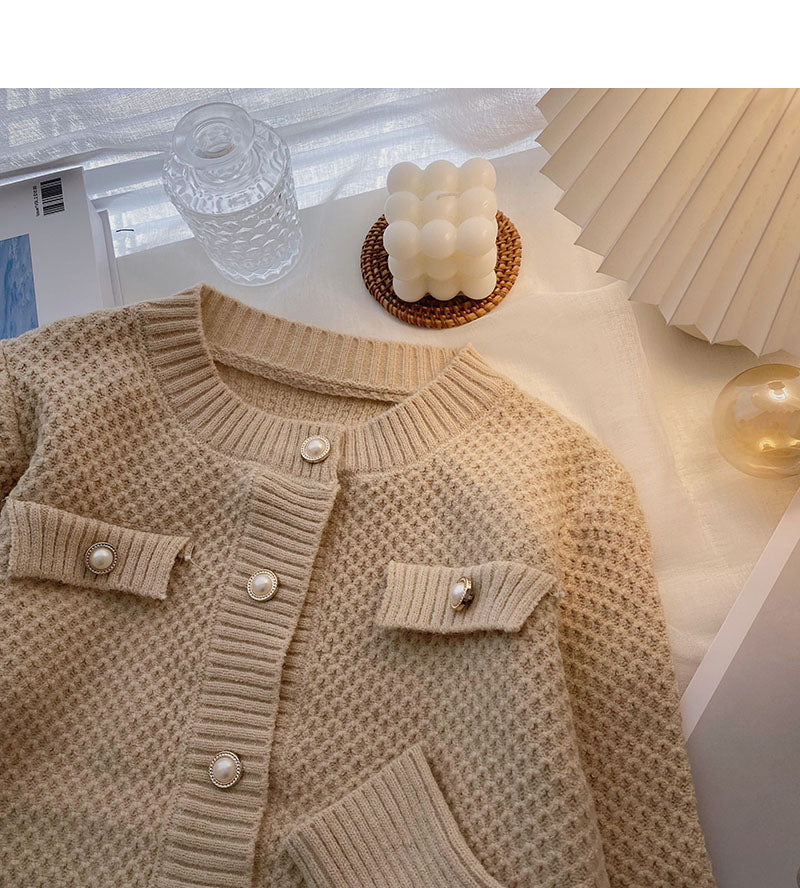 Temperament solid color thin long sleeve short top  5860