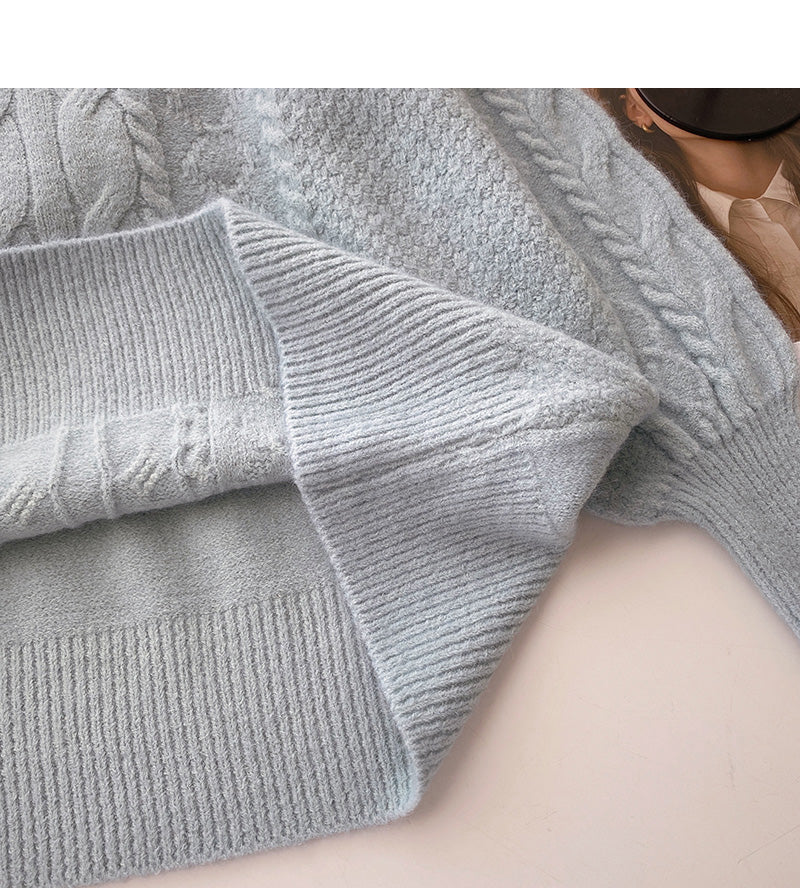 New Korean loose design long sleeve twist sweater  5956