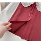 Baby collar color blocking bandage Long Sleeve Shirt  6400