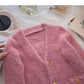 Korean small sweet and gentle V-Neck long sleeve top  6031