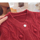 Korean style retro solid color top design sweater  5991