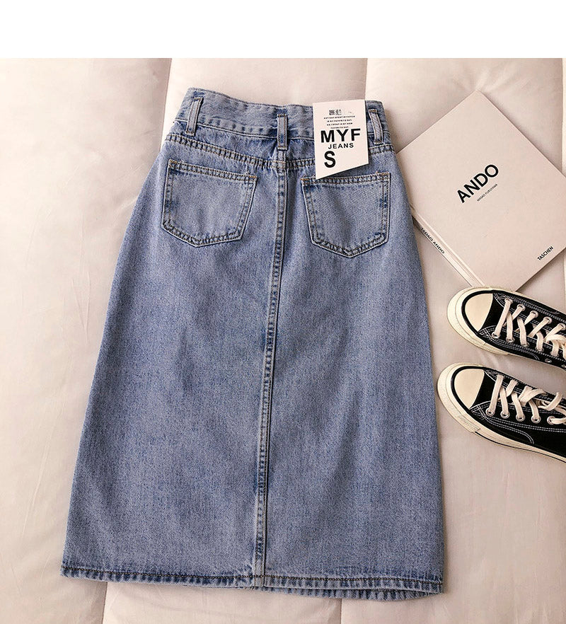 Nouvelle jupe étudiante de cow-boy rétro coréenne de Hong Kong pour femme 5679