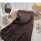 Casual drape high waist slim knit A-line skirt  5745