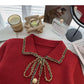 Xiaoxiangfeng sweater cardigan Vintage short top  6103