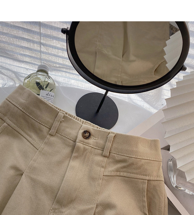 Korean solid color slim and versatile medium and long skirt  5718