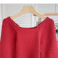 Vintage Lantern Sleeve square neck sweater looks thin and fashionable  6162
