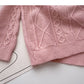 Korean lace edge round neck long sleeve design top  5985
