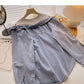 Vintage washed denim shirt women's Korean loose top  6288