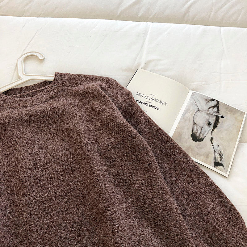 Korean loose long sleeve slim lazy top  5843