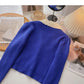 Color matching small flower button knitted sweater  6469