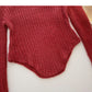 Korean round neck hollowed out irregular slim fitting short sweater  6089