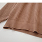 Design sense knitwear Vintage long sleeve Pullover Lapel top  6660