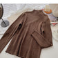 Stand collar long sleeve design slim fit bright silk sweater  6582