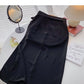 Korean version side split small design shows thin temperament A-line skirt  5695