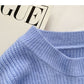 Niche design personalized gradient knitted long sleeve Pullover loose top  6111
