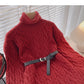 Medium length high neck Pullover twist sweater  5953