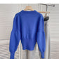 Niche design personalized split thin long sleeve top 6168
