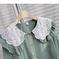 Lace doll neck Vintage age reducing shirt  6403