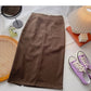 Split retro style thin skirt one step skirt  5705