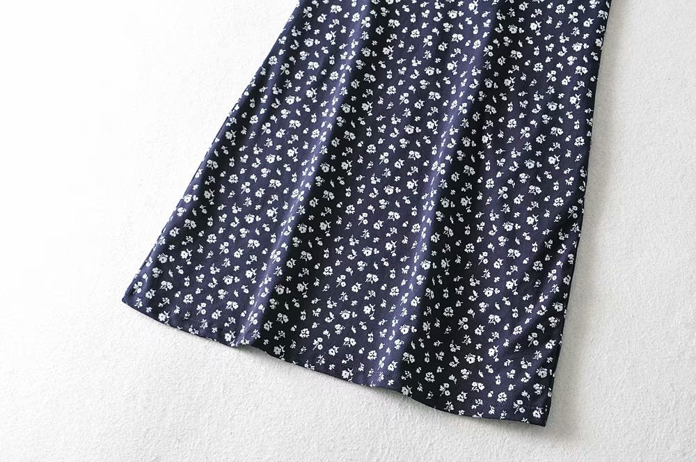 French retro pastoral flower girl slim suspender skirt  7027