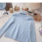 Imitation mink pure color sweater hollow neck top  6061