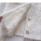 Imitation mink wool solid color sweater knitted cardigan fashion  6059
